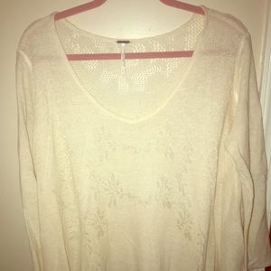 Free people lightweight cream knit sweater